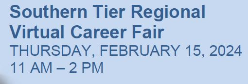 NYS Department of Labor Southern Tier Virtual Career Fair - February 15, 2024